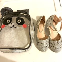 Girls Wicked For Good Style Size 12, Nessa Rose Style Shoes In Glitter Bag