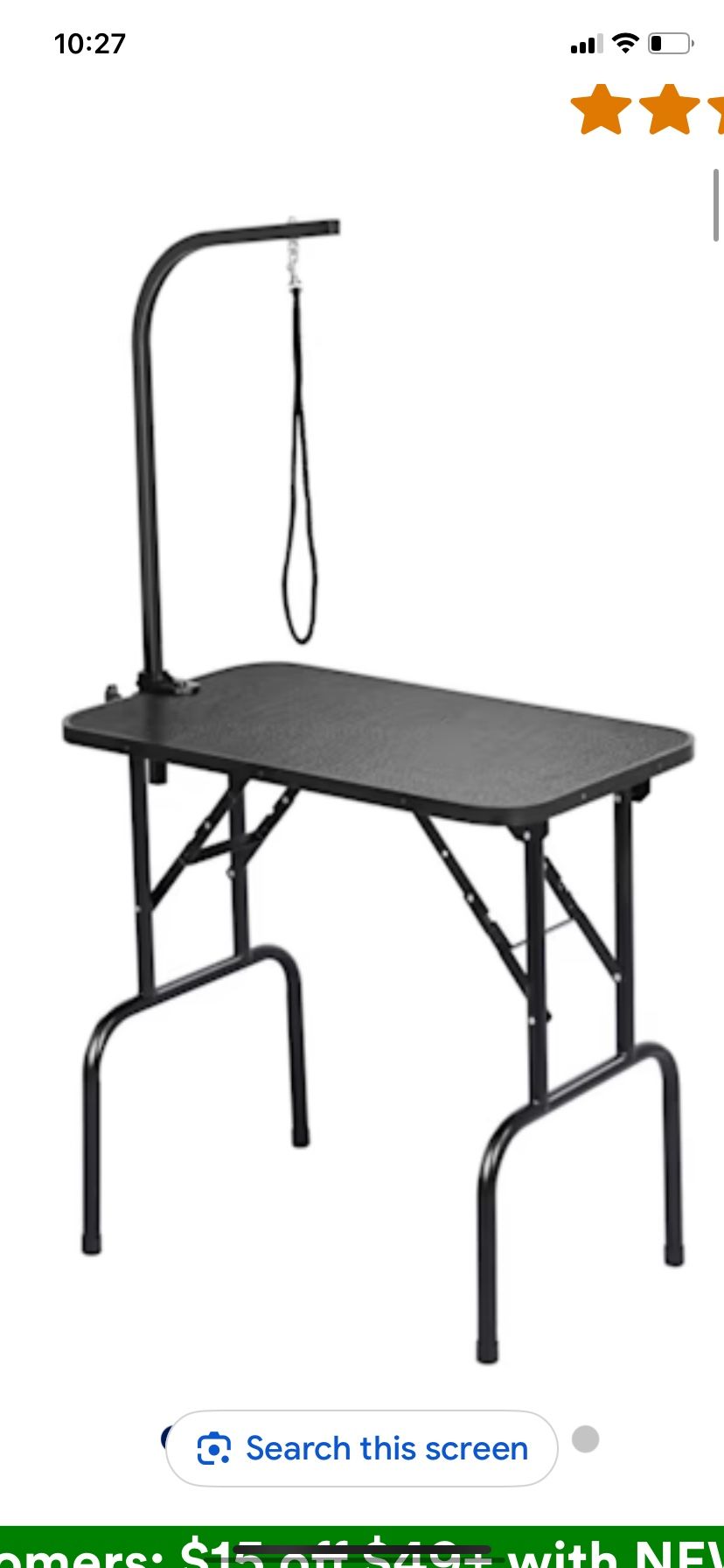 Foldable Adjustable Dog Grooming Table W/Arm & Noose & Mesh Tray - Maximum Capacity Up to 200-250Lb - Black (76 * 46 * 76cm)