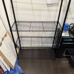 4-tier Metal Wire Storage Shelving (Black) - x2