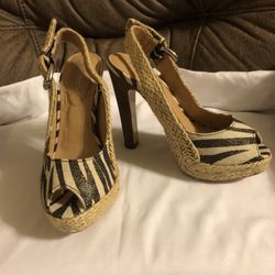 Black Zebra High Heel Shoes