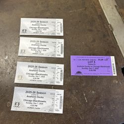 Anaheim Ducks 4 Tickets For Sale 