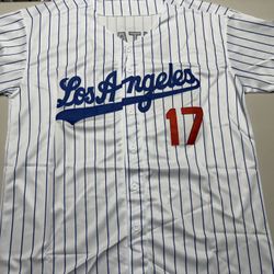 Dodgers Ohtani Pin Stripe Jersey 
