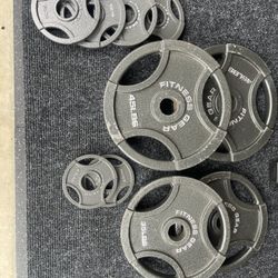 185 pounds of Olympic weight plates