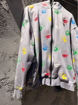 Grey Lot 29 size large full zip hoodie features an all-over print of Marvin the Martian / looney tunes / warner brothers