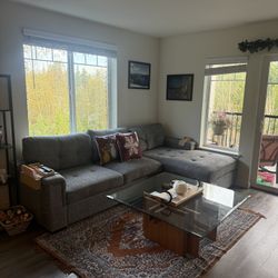 Grey Couch with Left Hand Chaise 