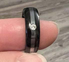 Tungsten Carbide Male Ring With Diamond