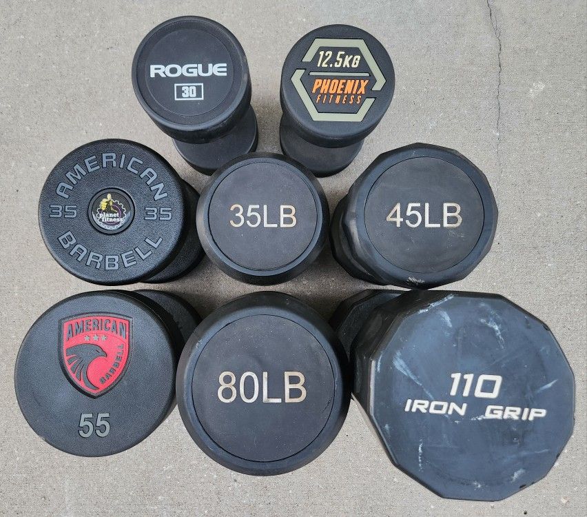 Rubber and Urethane Round and Multi-Sided Dumbbells