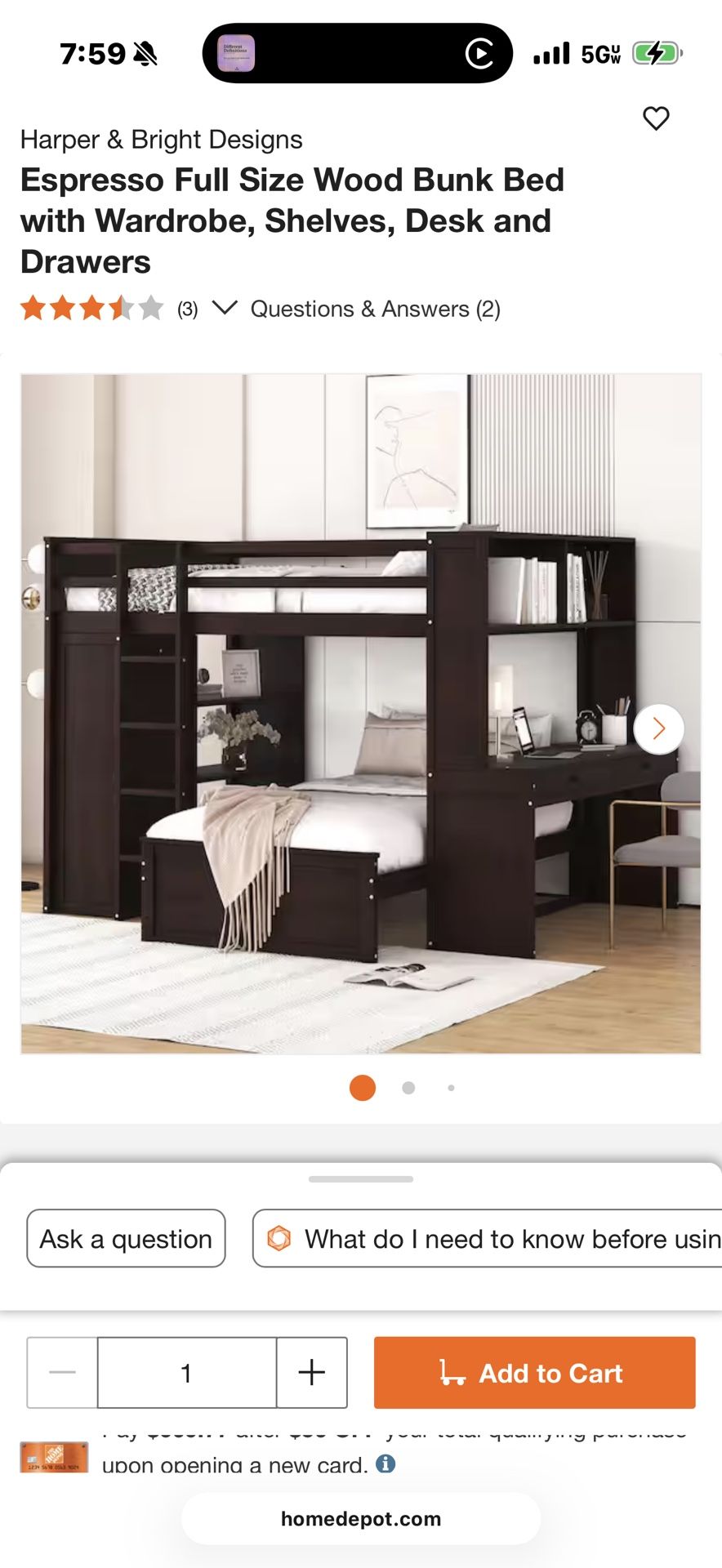 Loft Style Bunk Bed