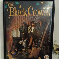 RARE *ORIGINAL PROMO POSTER FOR THE BLACK CROWES SHAKE YO MONEY MAKER AUTOGRAPHED BY ALL BAND MEMBERS 