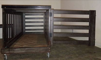Rustic 59inch Rolling Dog crate