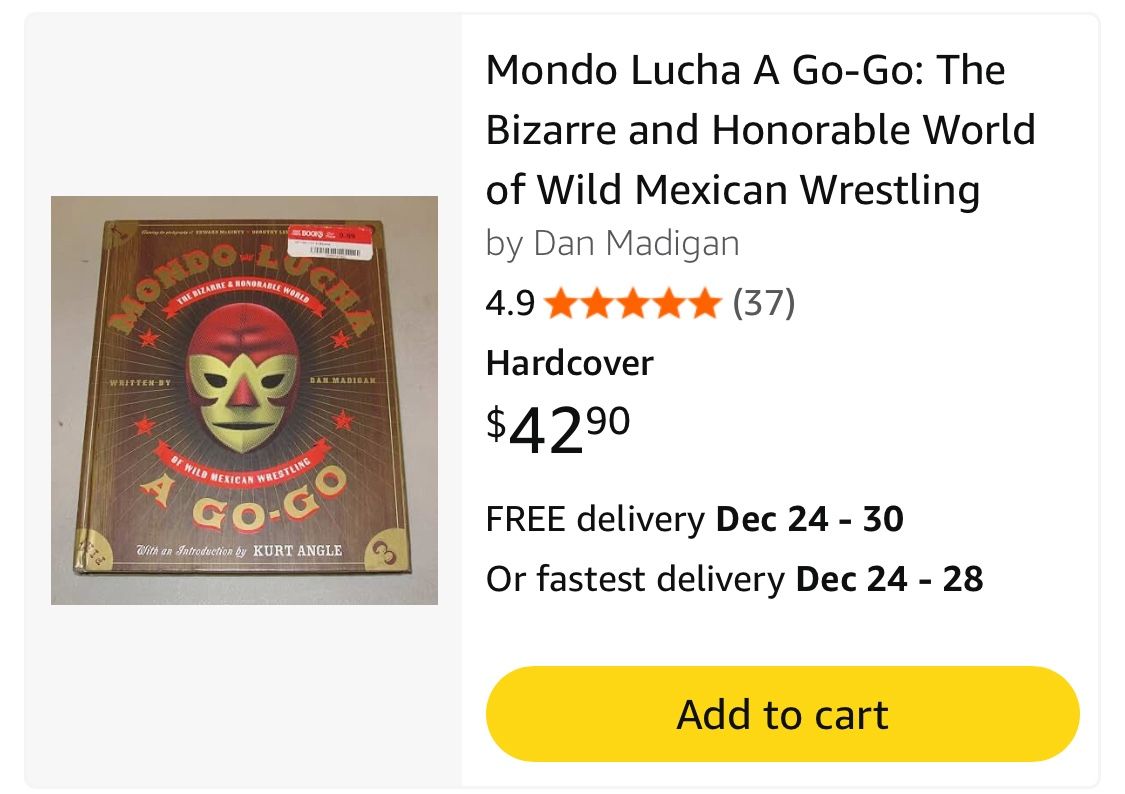 Mondo -Lucha A Go-Go Hard Cover Book 