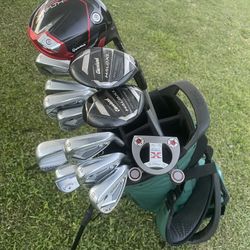 “ High End” Beginners Golf Set🔥 13 Clubs+ Ping Stand Bag ⛳️Scotty Cameron putter/Taylor Made/Cleveland Zip Core Xl Iron Set + plus more $899