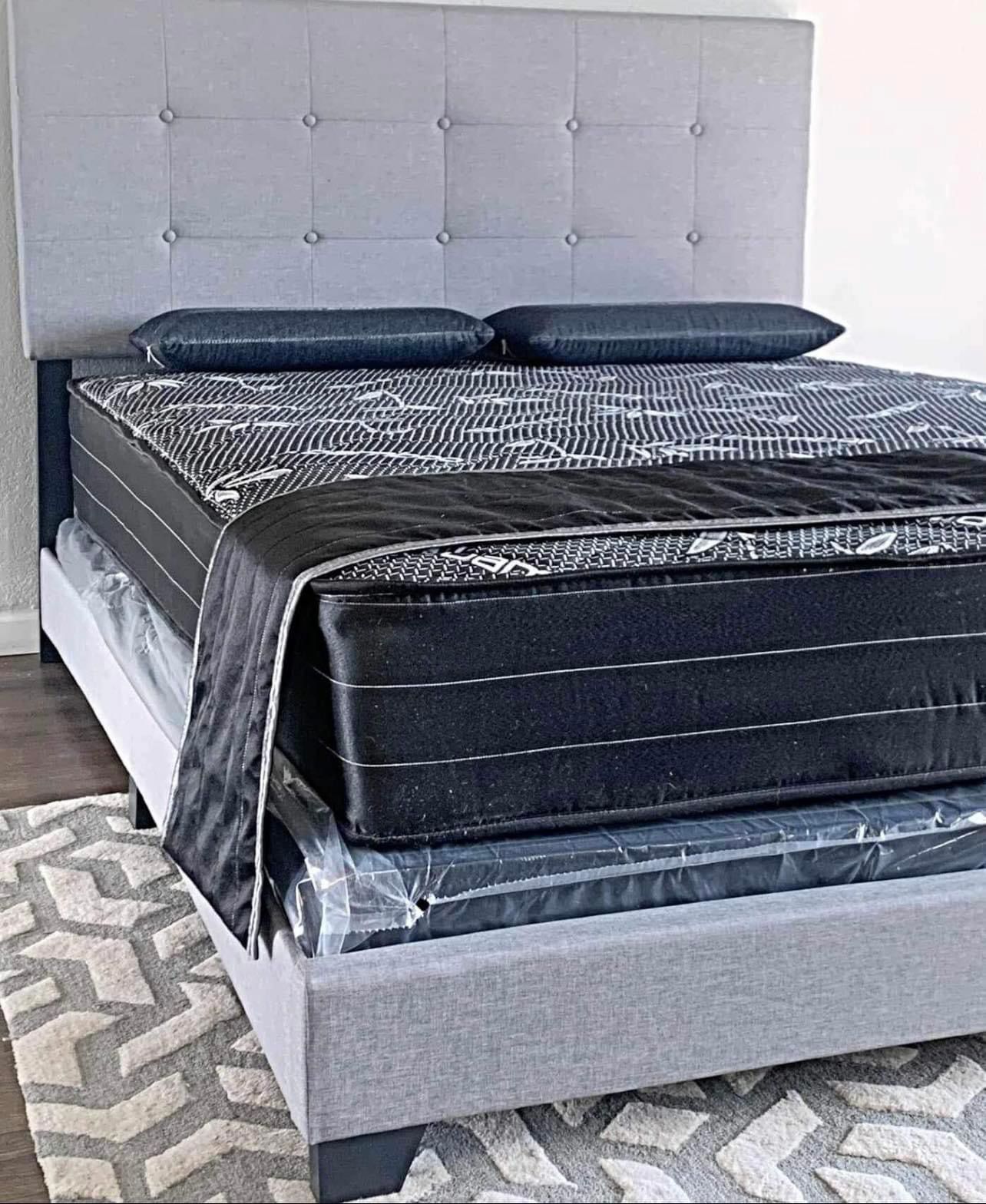 Complete Bed Frame With New Mattress And Box Spring/Fast Delivery 