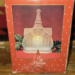 1987 R.H. Macy's Country Church Crystal Votive - All the Trimmings
