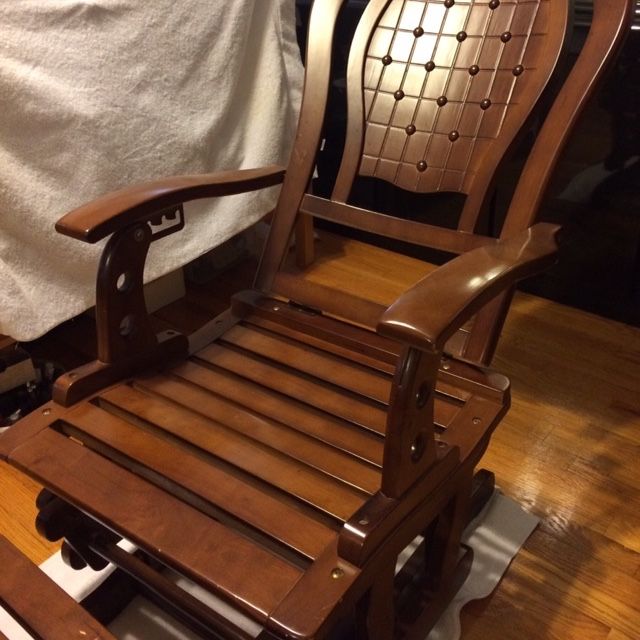 Wooden Rocking Chair w/ stool