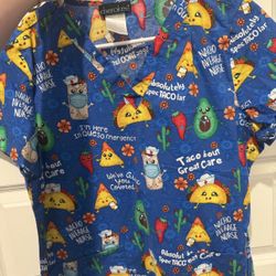 scrub top - size M