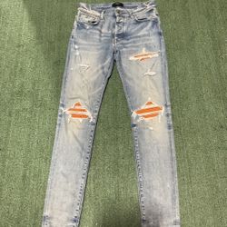 Amiri Jeans Size 34 Orange Patches $300