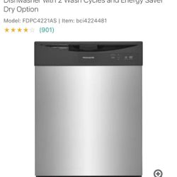 24 Inch Wide 14 Place Setting Built-In Front Control Dishwasher with 2 Wash Cycles and Energy Saver Dry Option