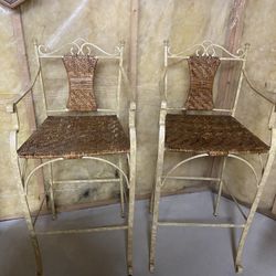2 Metal Chairs 30” Seat Height