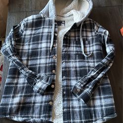 Medium Sherpa Lined Flannel Shirt/jacket
