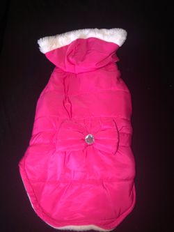 Hot pink faux fur hooded coat