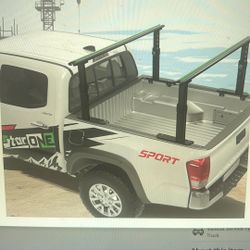 NEW Truck Ladder Rack. Adjustable Height 17"-25" Aluminum Truck Bed Rack Fit for Tacoma/Gladiator w/Bed Rails, Fits Ladder, Lumber, Pipes, Kayak