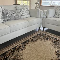 Brand New Stanton (Winston Salt) Sofa & Loveseat, high performance fabric