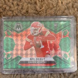 2024 Mosaic Xavier Worthy NFL Debut Rookie Green #285 Kansas City Chiefs 