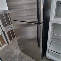 Stainless Refrigerator Has Ice Maker