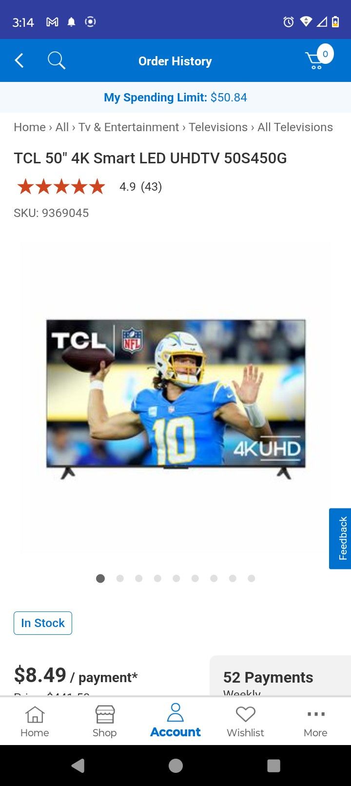 TCL 50inch Smart Tv And Sound bar And Subwoofer