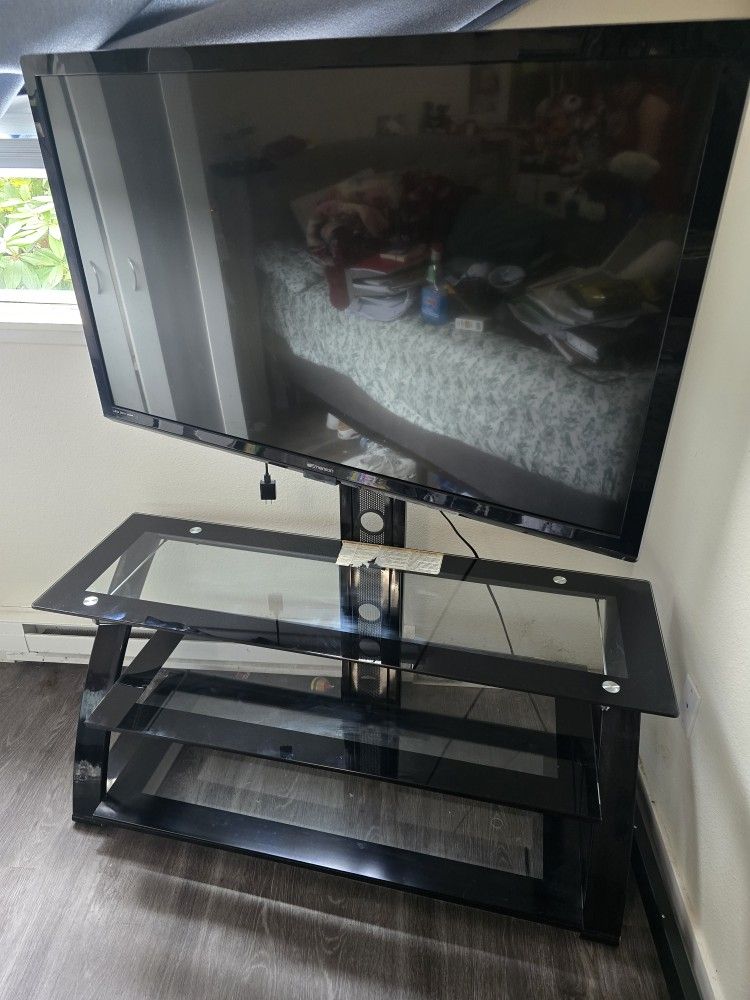 Table with television