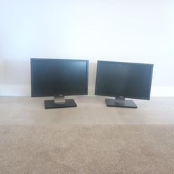 dual monitor 19 inch dell widescreen monitors 19" wide screen computer desktop moniter pc computers desktops pcs