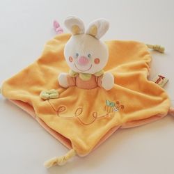 Nicotoy Doudou Plat Bunny Lovey Baby Security Blanket Plush Colorful Star Bee