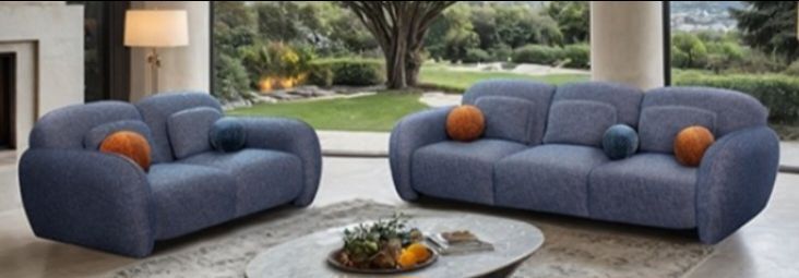 Brand New Super Plush Chenille Sofa & Loveseat (Pillows Included)