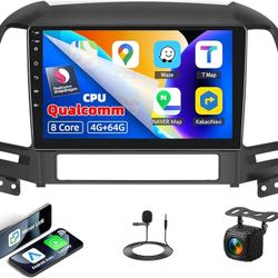 4GB+64GB, 8 Core Qualcomm Car Stereo Radio for Hyundai Santa Fe 2006-2012 Android 13 Wireless CarPlay Android Auto 9 Inch IPS Touchscreen GPS Navigati