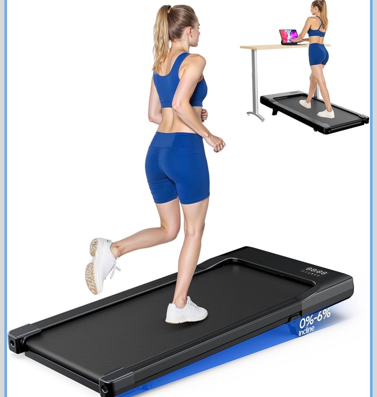 New-SupeRun Walking Pad with Incline, Under Desk Treadmill, 3 in 1 Portable Treadmills for Home with Remote Control LED Display, 2.5 HP Quiet Mini Tre