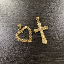 Two Solid 10K Gold Pendants (2.52 Grams)