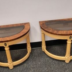 Antique Half Moon side tables - $55