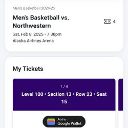 Poor Tickets For Tonight's Game Saturday February 8th Against Northwestern