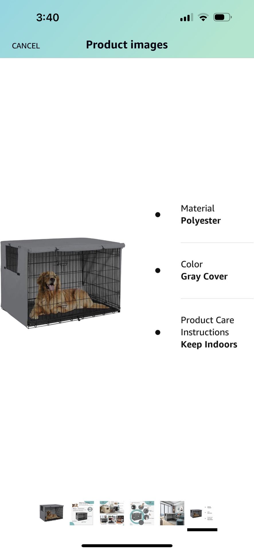 Dog Crate Cover - Gray