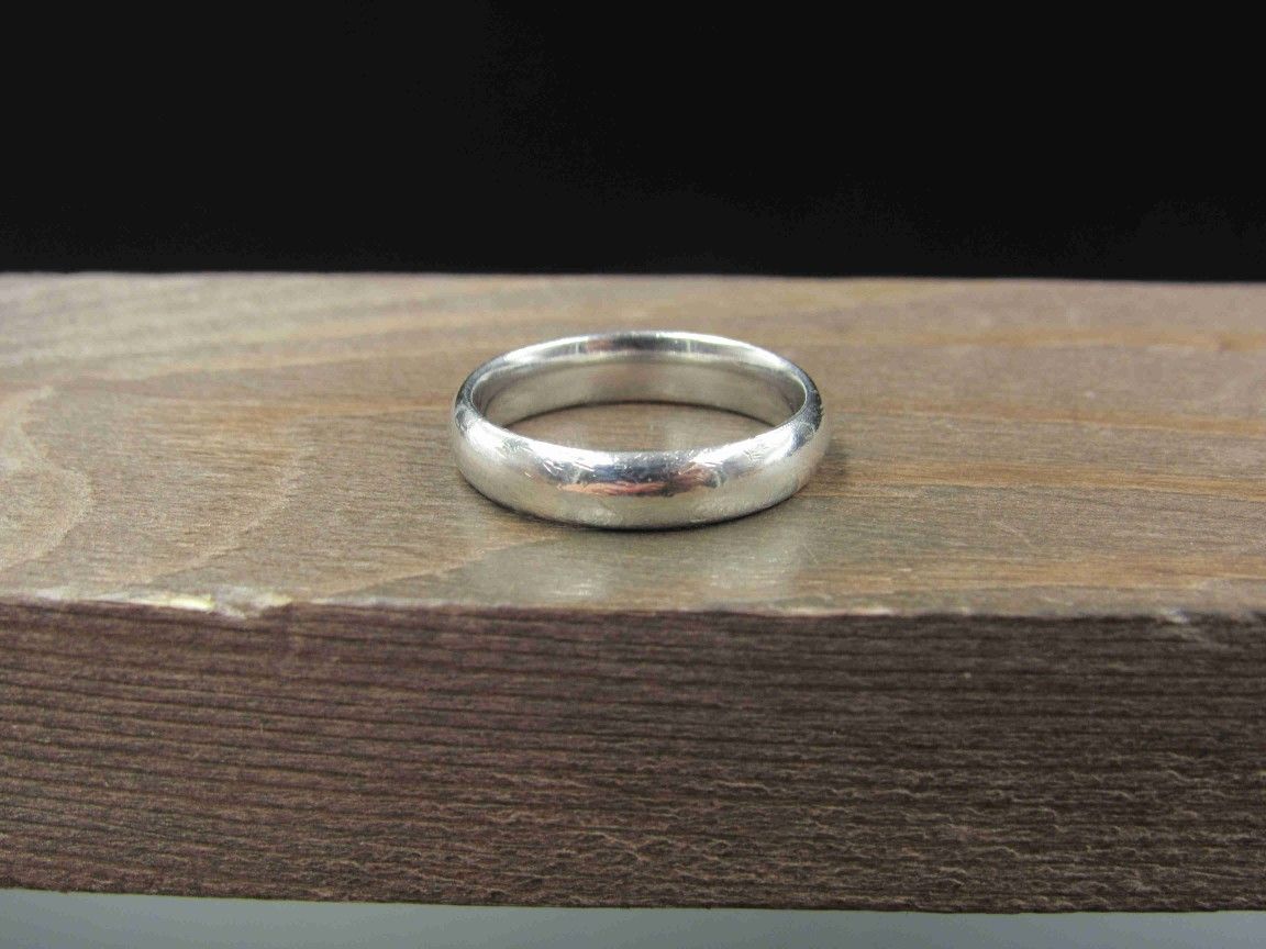 Size 6 Sterling Silver Bright Thick Band Ring