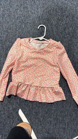 Cat & Jack Girls Floral Peplum Long Sleeve Top