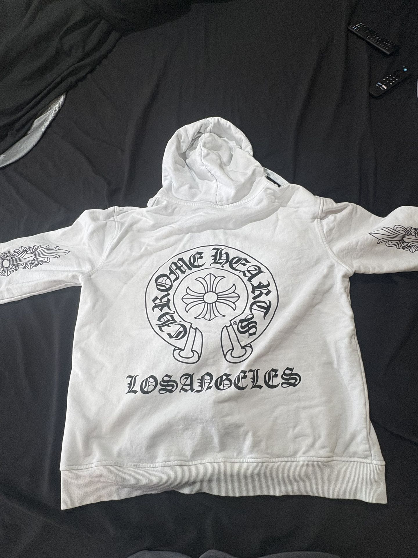 Chrome Heart Med 2 Hoodie Black And white