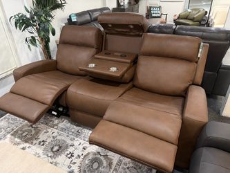 Furniture- Zero gravity genuine leather power motion genuine sofa- Hewitt