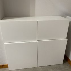 Two White IKEA Cabinets