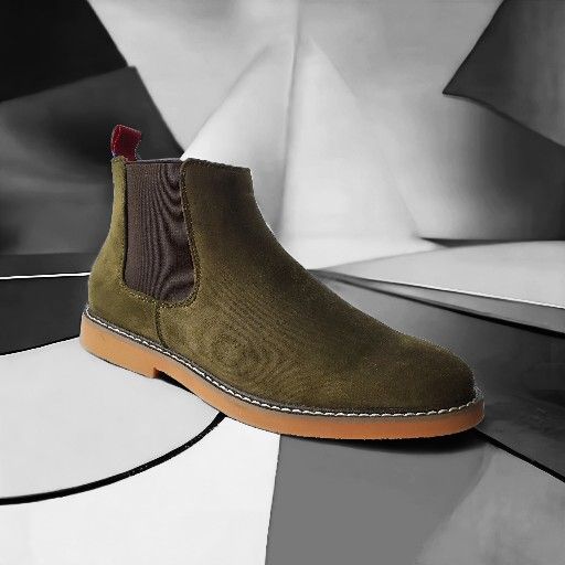Chelsea Boots Olive Color For Men.