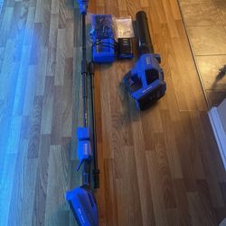 Kobalt Blower And Pole Saw (With 2 Batteries)