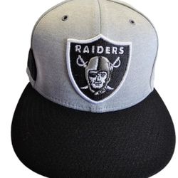 NFL Las Vegas Raiders New Era Gray Black 59FIFTY Fitted 5950 7 3/4 New