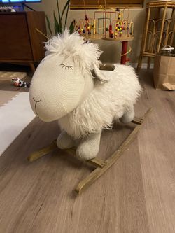 Restoration Hardware Baby & Child WOOLY PLUSH ANIMAL ROCKER - LAMB
