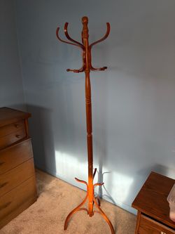 Vintage 6 Ft Bentwood Coat Rack Hat Stand Wooden Hall Tree